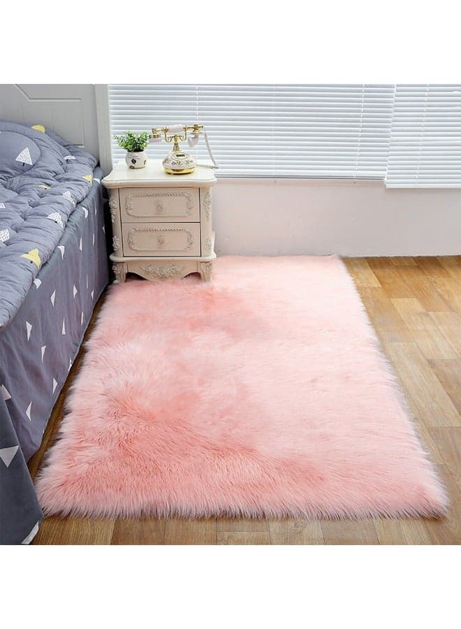 Modern Fluffy Long Pile Area Rug Non-Slip, Super Soft Decor Contemporary Carpet 150*180 Cm
