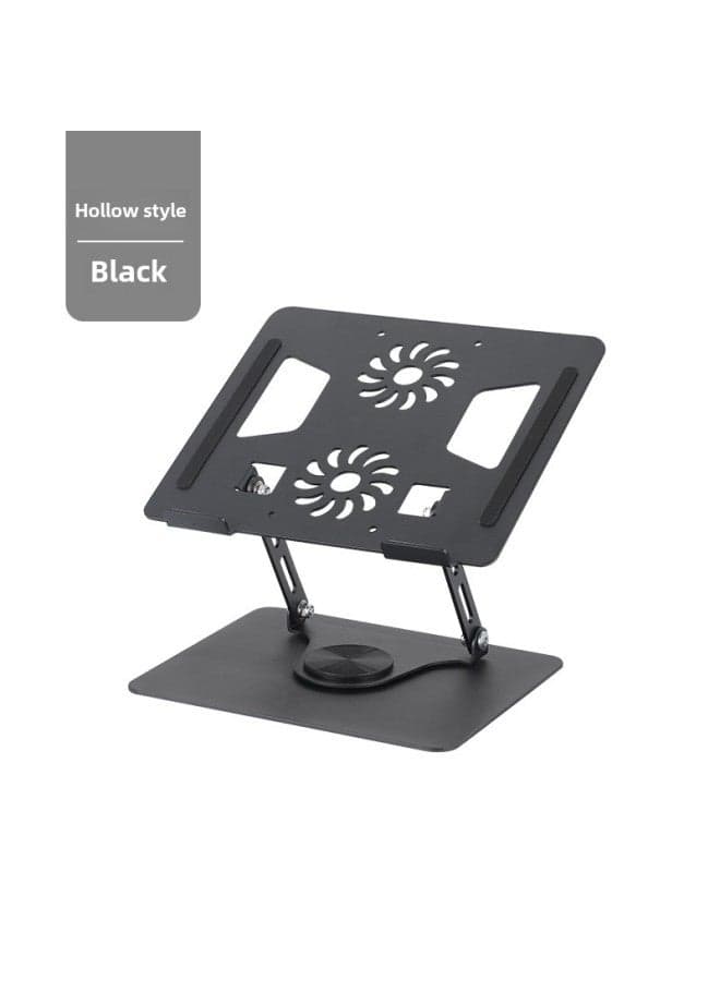 Aluminum Alloy Rotatable Cooling Notebook Stand Tablet Holder Computer Reading Rack Elevation Digital Device Stand-Color:Steel Dark Gray Hollow Rotating Bracket