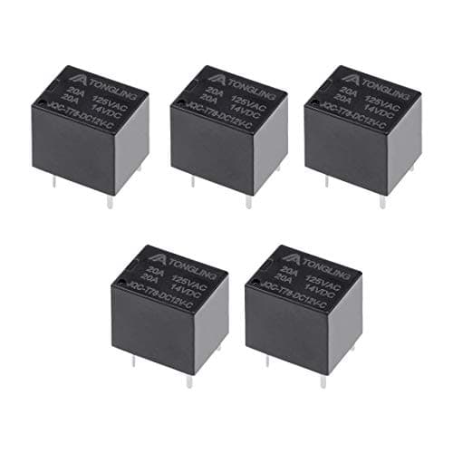 uxcell 5 Pcs JQC-T78-DC12V-C DC 12V Coil SPDT 5 Pin PCB Electromagnetic Power Relay