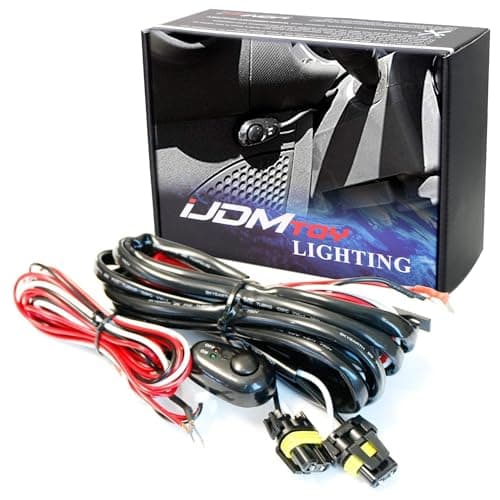 iJDMTOY 9005 9006 H10 Relay Harness Wire Kit with LED Light ONOff Switch Compatible with Automtive Driving Light Fog Light Retrofit OffRoad Lighting etc
