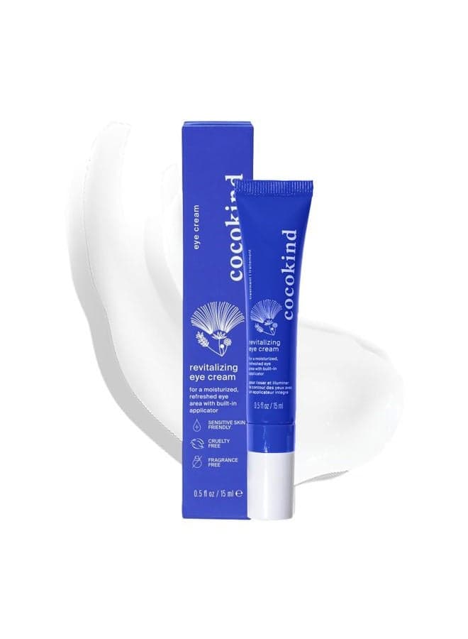 Revitalizing Eye Cream by , Depuff & Reduce Fine Lines and Wrinkles, Cream for Firmer and Brighter Looking Eye Area, Hydrating with a Cool Metal Applicator Tip, 0.5 Fl Oz