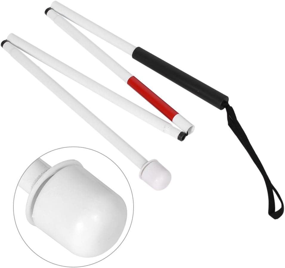 Folding Mobility Cane for the Vision Impaired and Blind 127 cm in 4 Sections Aluminium Alloy Walking Stick