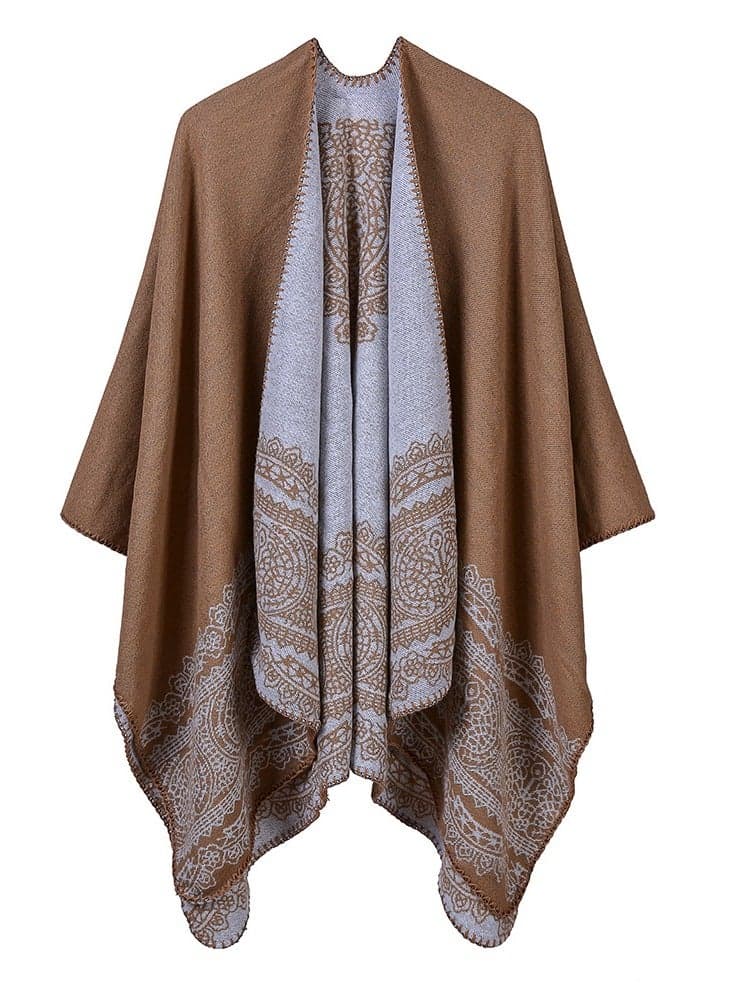 Classic British Style Warm Scarf Women's Dual-Purpose Shawl 130*150cm