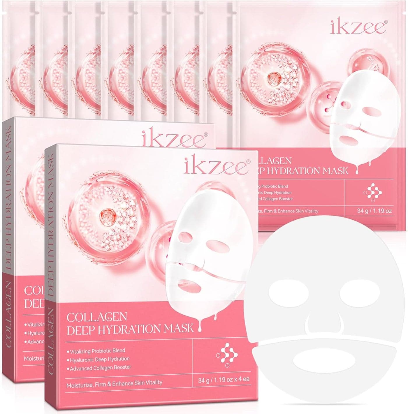 Collagen Mask 8 Pcs Deep Collagen Anti Wrinkle Lifting Face Mask