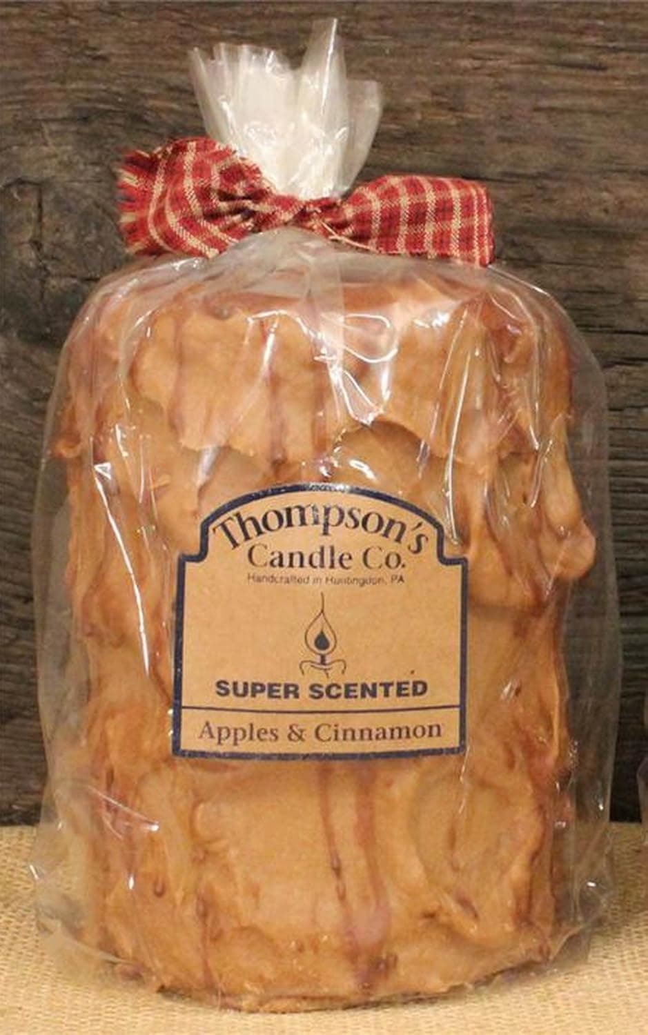 Thompson's Candle Co. Super Scented LG (44 oz) Pillar 200 Hrs Apples & Cinnamon