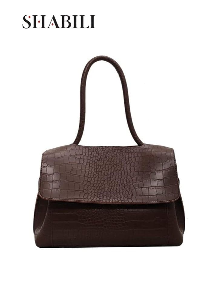 Women PU Leather Shoulder Bag and Satchel Bag, Ladies Crossbody Bag with Large Capacity Multi Pocket Tote Handbag, Elegant Carry Bag for Daily Use Commuting Party Work Travel Shopping Casual Outings