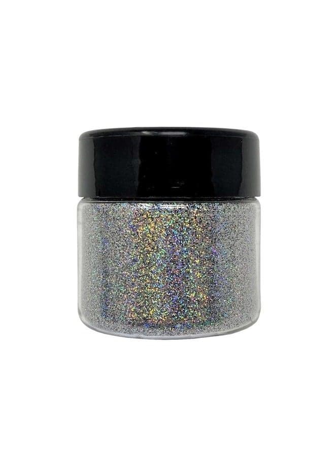 : Biodegradable Ultra-Fine Cosmetic Grade Glitter 0.75 oz jar - Vegan & Cruelty Free (Holographic Silver)