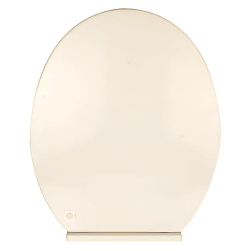 ELEGANT CASA Sleek Toilet Seat Cover Round Shape Commode Cover Easy Installation Stable Hinges Prevent Shifting Soft-Closing Colour Ivory Off-White Sleek Design, A-5 Size 42x36 Hole Distance 13-18 Cm