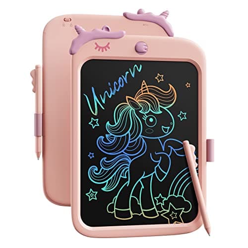 10 Inch Writing Tablet for Kids, Unicorn Toys Gifts for Girls Aged 3-5, Toddler Girl Toys Kids Educational Toys Travel Toys, Birthday Gift for 3 4 5 6 7 8 9 Year Old Girl(Pink)