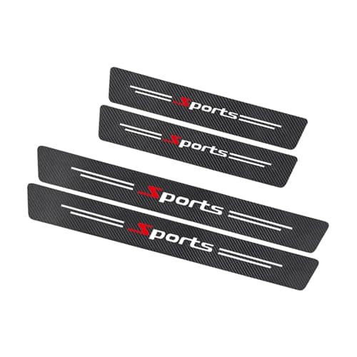 Foelony 4 PCS Car Door Sill Protectors Carbon Fiber Sport Threshold Guard Sticker AntiScratch Door Edge Protection Decoration Universal for Most Cars