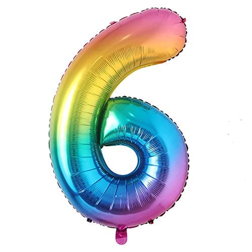 40inch Big rainbow Foil Birthday Balloon Helium Number Balloons Happy Birthday Party Decorations Kids Figures Wedding Air ball 40 inch Color 6