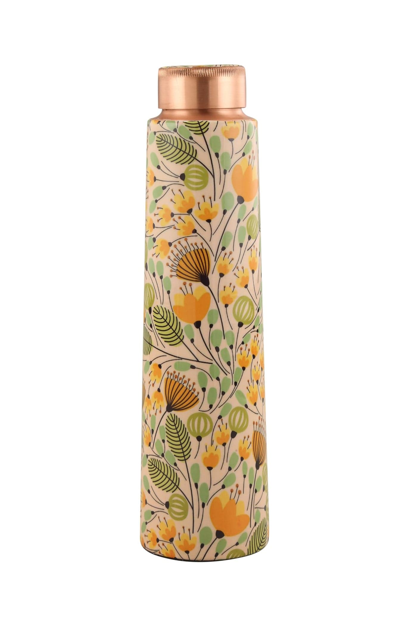 Design Decor Gallery Handmade Copper Water Bottle Stone Printed Meena Exact Handcrafted, 1 Liter, Clear