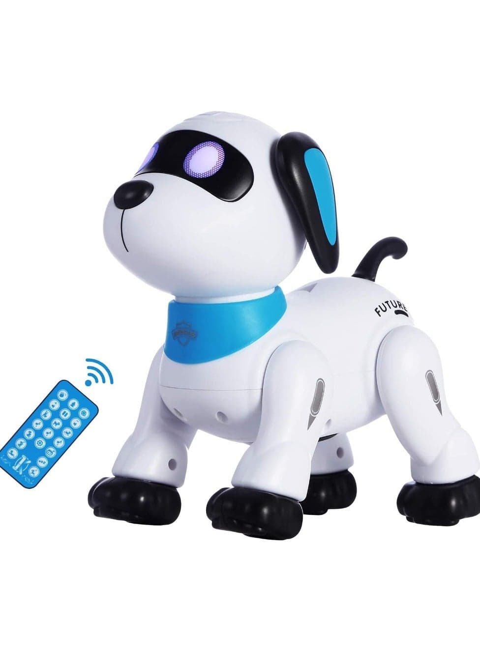 Remote Control Robot Dog Toy, Programmable Interactive & Smart Dancing Robots for Kids 5 and up, RC Stunt Toy Dog with Sound LED Eyes, Electronic Pets Toys Robotic Dogs for Kids Gifts