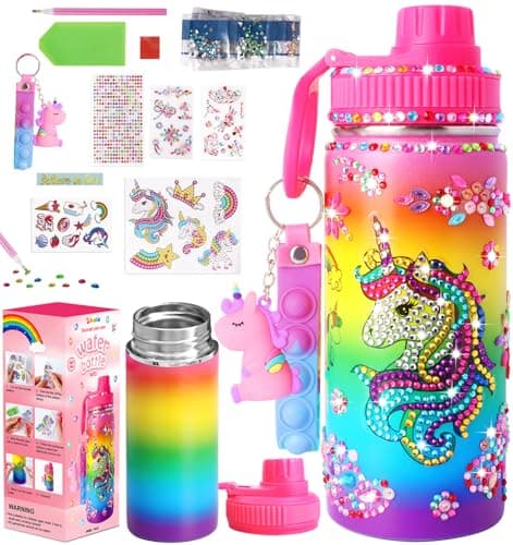 Wninbu Decorate Your Own Water Bottle Kits for GirlsStainless Steel Unicorn Water Bottle GirlsArts and Crafts Ages 46810Gem Art Unicorn Toys Gifts Birthday Christmas Stocking Stuffers Unicorn