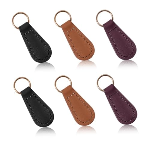 Deoward Zipper Pull Replacement PU Leather Zipper Tag Fixer Pull Repair for Backpacks Jackets Luggage Purses Suitcases Handbags 6 PCS