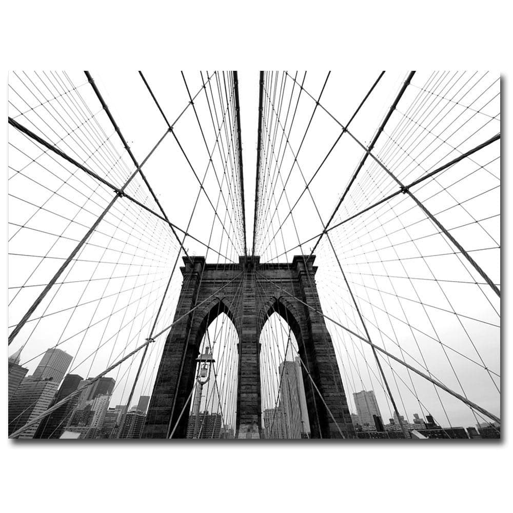 Trademark Art NYC Brooklyn Bridge Canvas Art by Nina Papiorek 24Inch by 32Inch