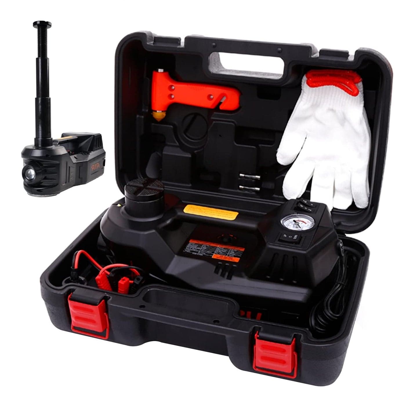 ROGTZ Electric Hydraulic Car Jack Kit 5 Ton 12V Portable Lift Range 177 Inch with Tire Inflator Pump for SUV Sedan Truck Car Repair Floor Jack for Vehicle Tire Change with LED Light Jack Only