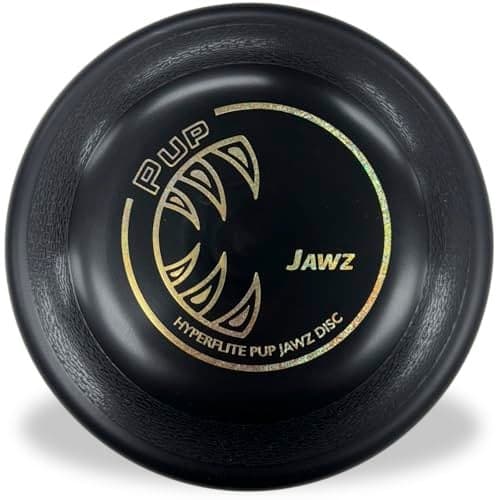 Hyperflite Pup Jawz Dog Flying Disc for Dogs Under 16 Toughest PunctureResistant Disc UltraLong Flights World Record Proven Competition Approved 7 90g Black