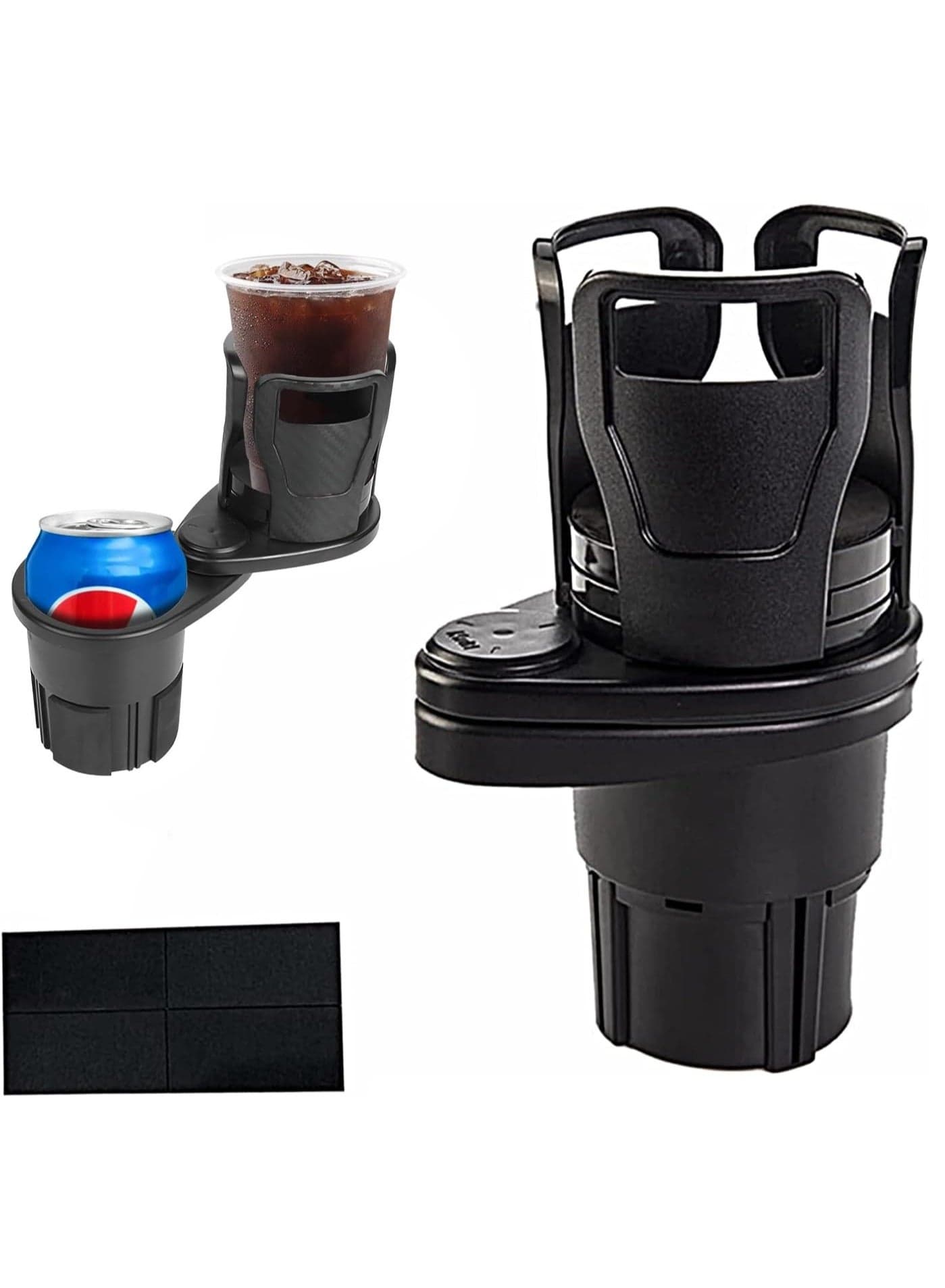Car Cup Holder Expander Car Dual Cup Holder Adjustable 2 In 1 Multifunctional Car Cup Stand Expander for Cars 360°Rotating Car Coffee Drink Cup Holder Expander Adjustable Diameter