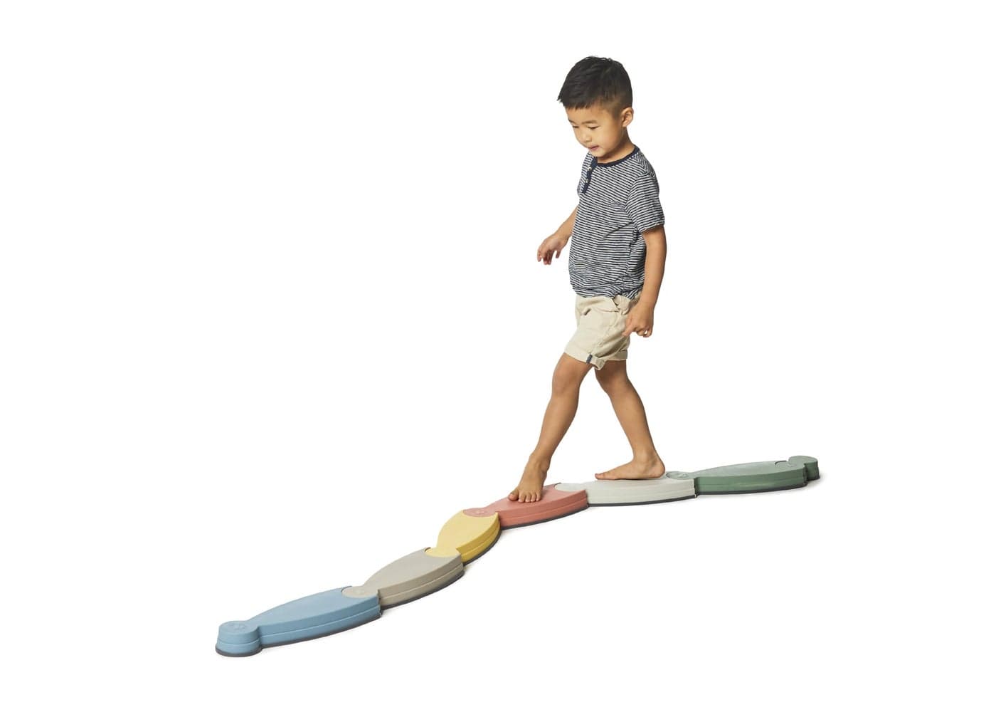 GONGE River Balance Course Set 7 Elements for Gross Motor Skills Development Multiple Path Creations Safe and Sturdy Ages 2 Nordic