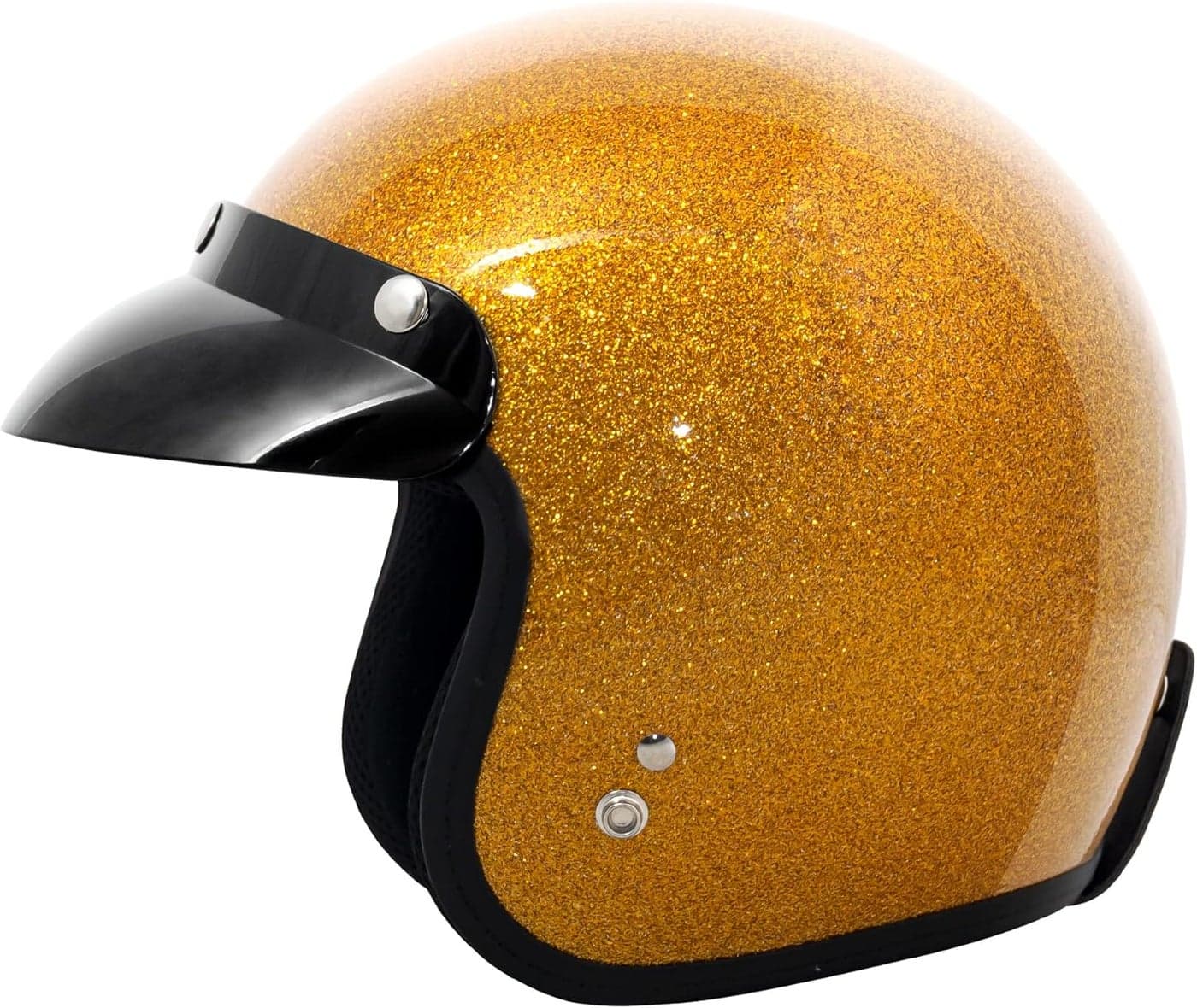 VCAN V85C 3/4 Open Face Motorcycle Helmet - Gold Metallic, DOT Approved