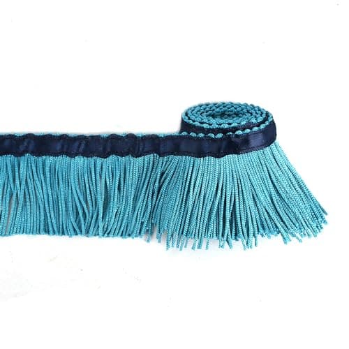 BEL AVENIR Tassel Fringe Trim 68 Yard x 2 Inches Sewing Fringe Trim with Blue Ribbon DIY Decoration for Clothes and Home AccessoriesBlue