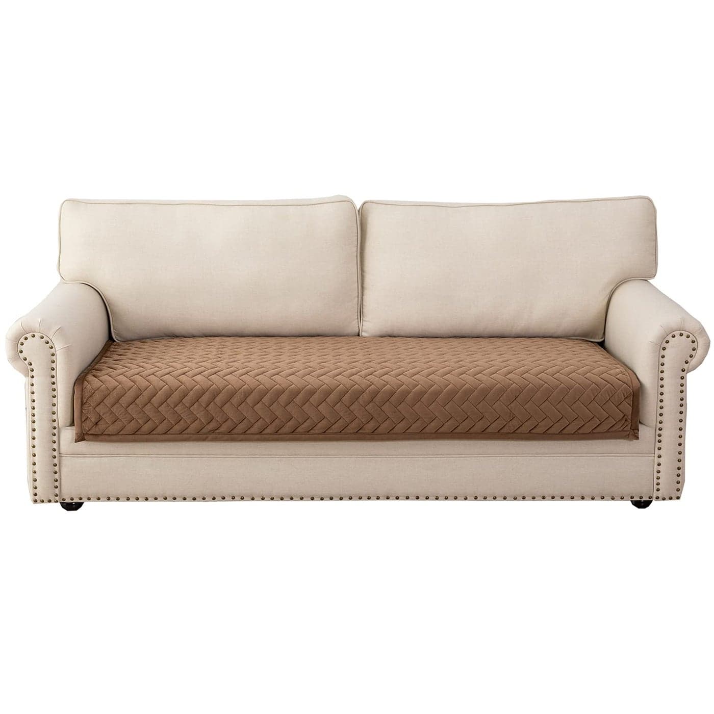 Eismodra Couch CoverSectional Couch CoversSofa Covers for 3 Cushion CouchAntiSlip Sofa Slipcovers for Dogs Cats Kids Loveseat Recliner L Shaped Armrest BackrestBrown 43x70Only 1 Piece