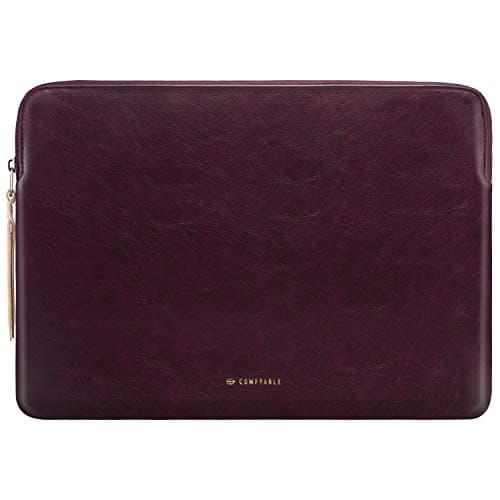 Comfyable Leather Laptop Sleeve Compatible with 16 Inch MacBook Pro M5 Pro/Max & 15 Inch MacBook Air M5 2026 (Loose Fit), Berry Brown