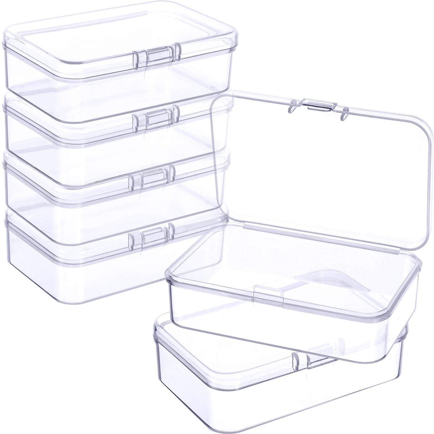 6 Pieces Mini Plastic Clear Beads Storage Containers Box for Collecting Small Items Beads Jewelry Business Cards Game Pieces Crafts 327 x 213 x 102 Inch