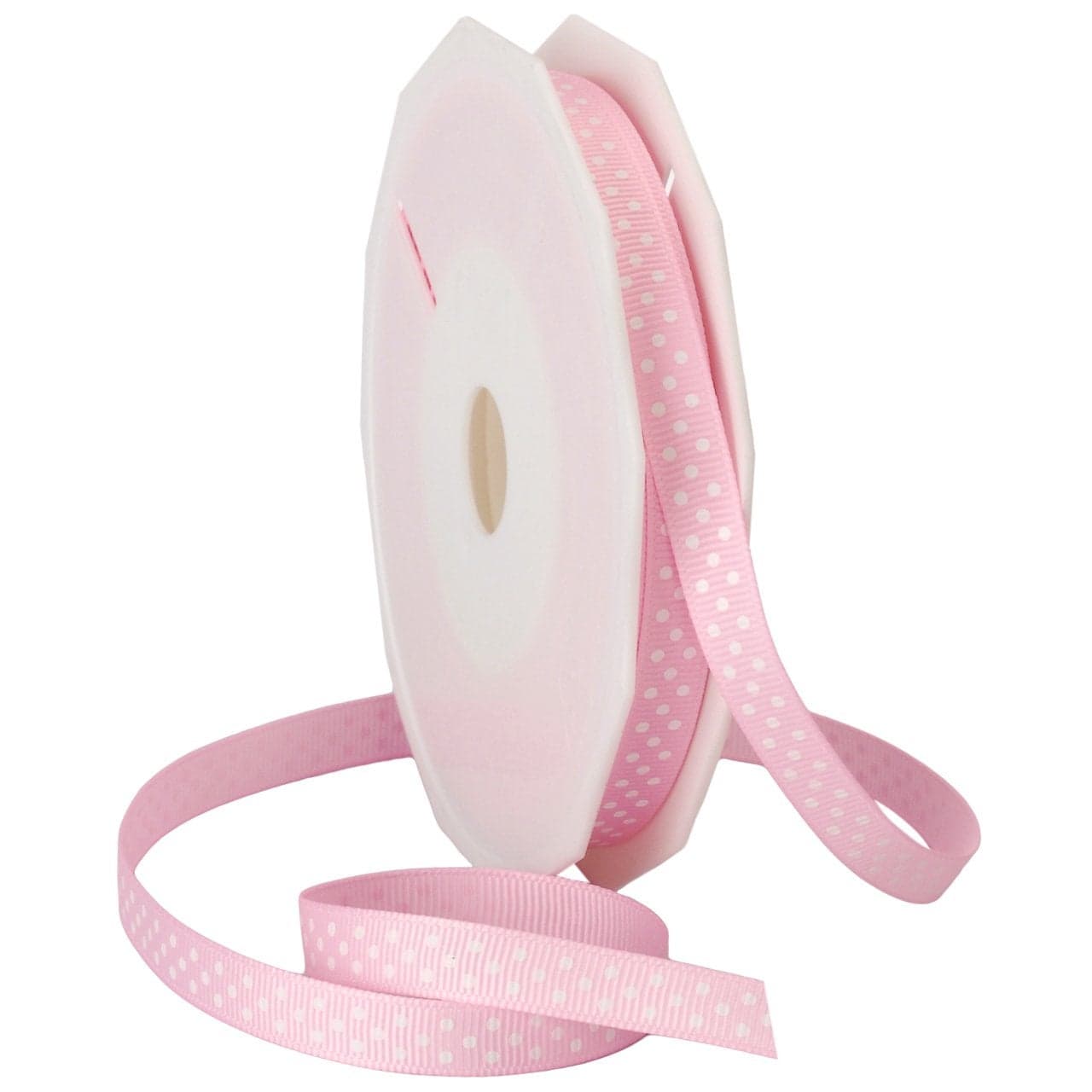 Morex Ribbon Swiss Dot Polyester Grosgrain Ribbon 38Inch by 20Yard Spool Light Pink