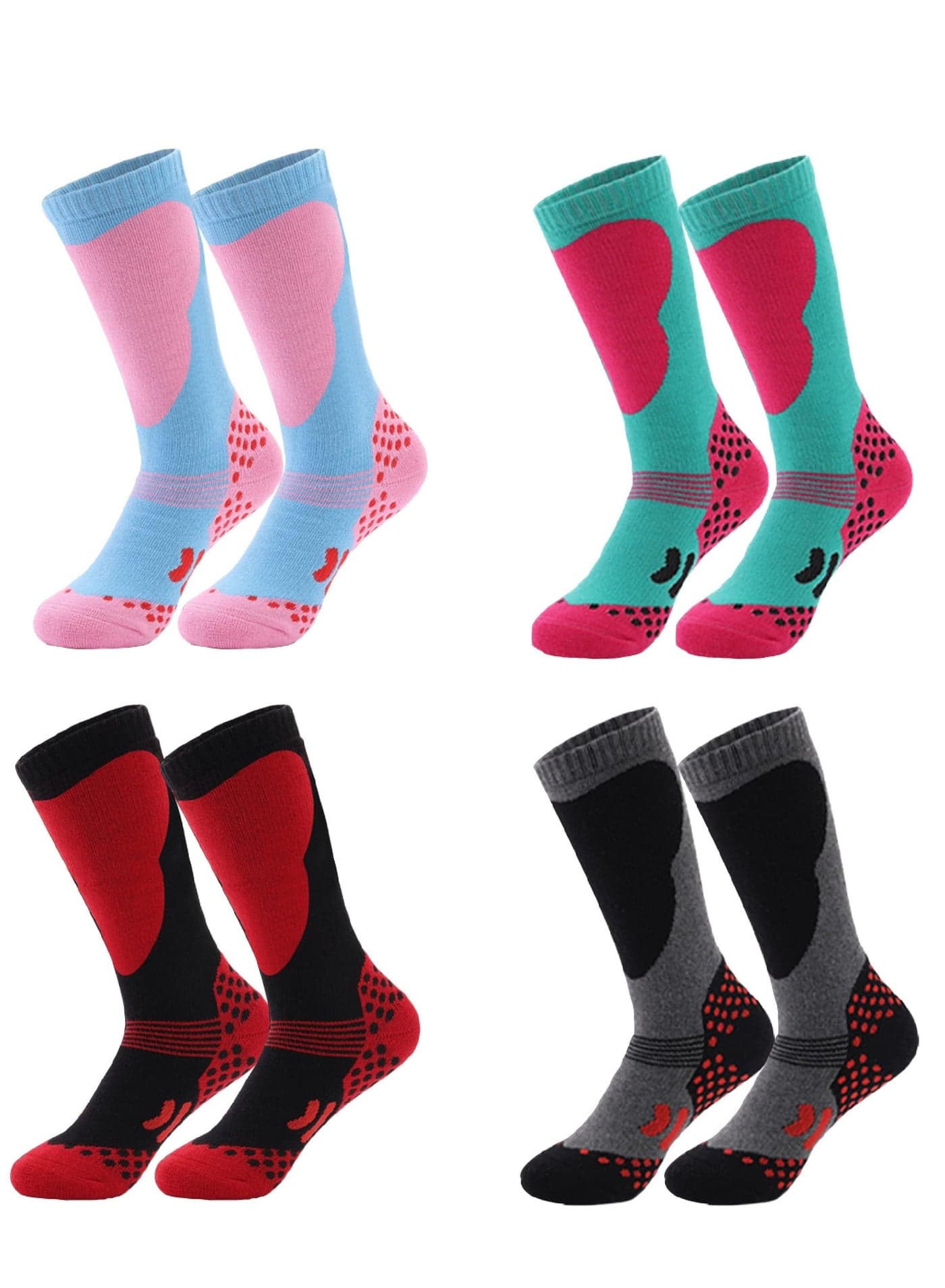 Kid Ski Socks Thick Warm Thermal Socks Children Long Knee Snow Socks for Boy Girl Skating Skiing Snoboarding Socks (SIZE:S)