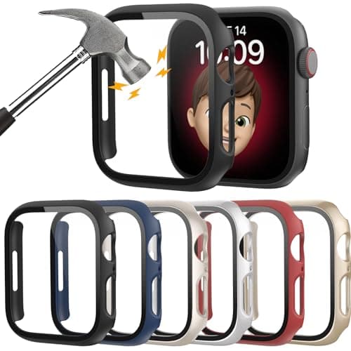 Rontion 6 Pack Hard PC Case with Tempered Glass Screen Protector 40mm for Apple Watch SE 3 2025/SE(2nd Gen) Series 6/SE/5/4, Scratch Resistant Full Protective Bumper Cover for iWatch 40mm Accessories