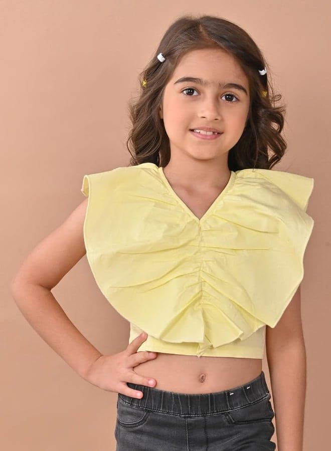 Yellow Crop Top for Girls
