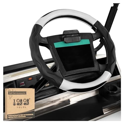 10L0L Golf Cart Steering Wheel Cover for Yamaha G29 & Club Car DS Precedent - 14" Premium Leather Anti-Slip Grip | UV-Resistant & Easy Installation