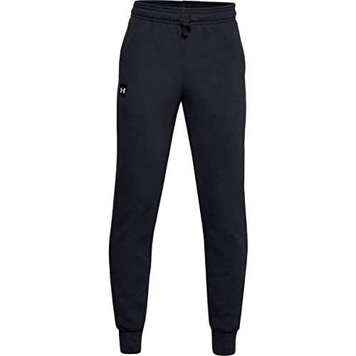 Under Armour Boys Rival Fleece Joggers , Black (001)/Onyx White , Youth Medium