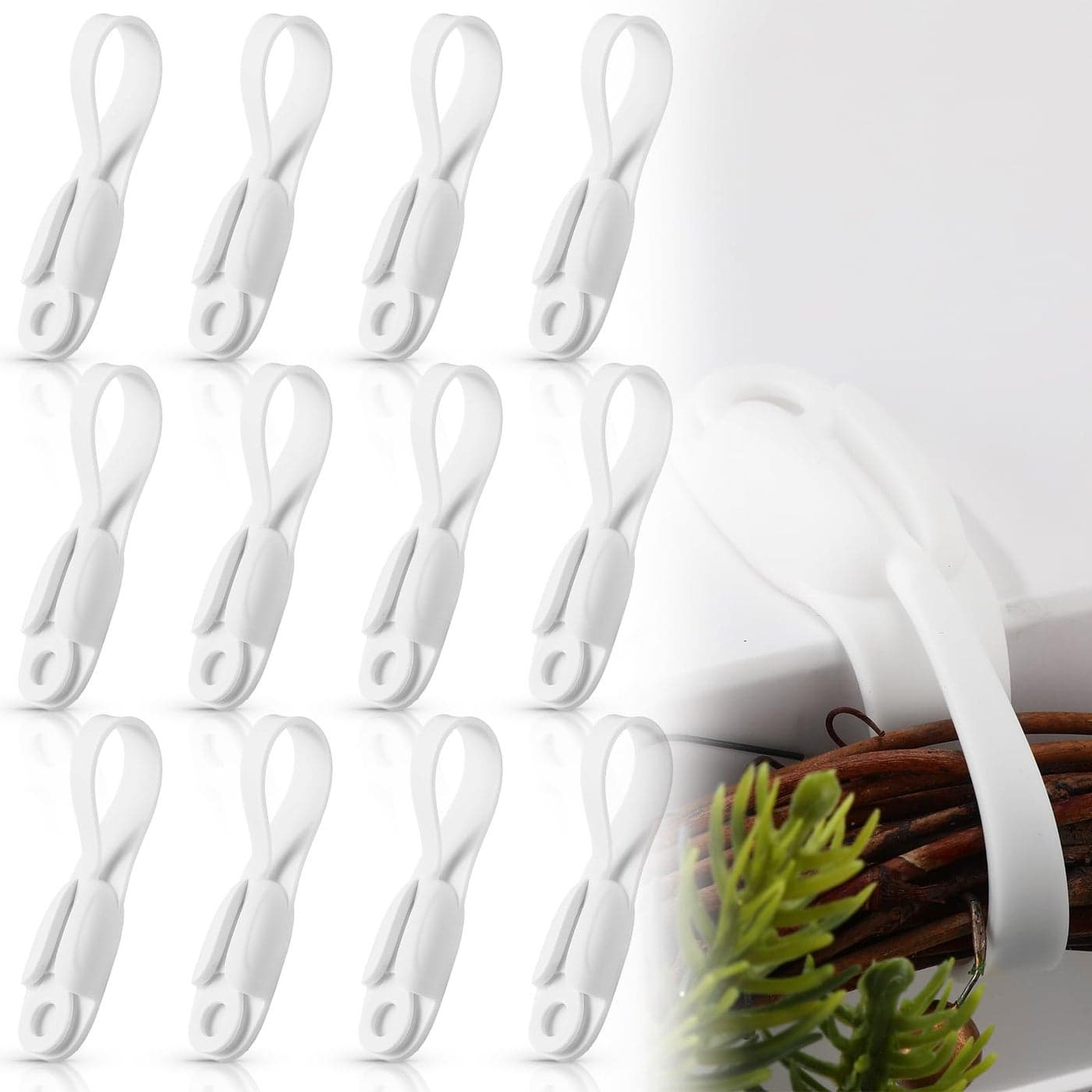 Fiada 12 Pcs Cord Bundlers Cord Organizer for Appliances Self Adhesive Kitchen Sticky Silicone Holder Organizer for Air Fryer Toaster Home Decorations AccessoriesWhite