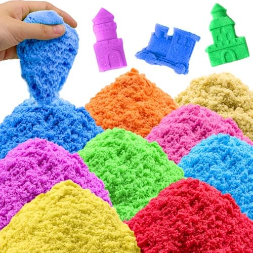 Whkvnng Play Sand for Kids68lbs of 10 Colored Magic SandsColorful Sensory Sand KitSand Art Kits for Boy Girl KidsParty Gifts