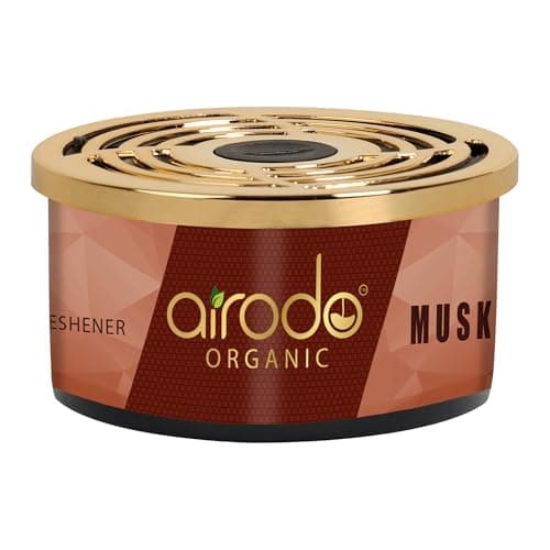 Airodo One Musk Organic Car Perfume, Strong Fiber Air Freshener to Freshen'up Your Car - Car Accessories interior car perfumes and fresheners (50g with 2 Refill)