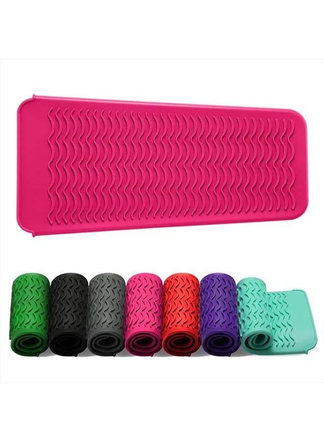 Resistant Silicone Mat Pouch for Flat Iron, Curling Iron,Hot Hair Tools (Hotpink)