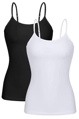 beautyin Womens Tank Tops with Built in Bras Active Basic Camisole Tops Ladies Shelf Bra Cami Undershirt