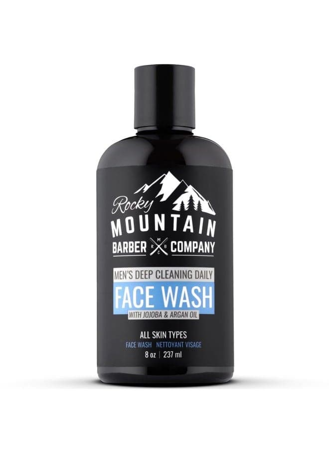 Men's Daily Face Wash - With Jojoba Oil, Argan Oil, Chamomile Floral Water and Aloe Vera – Unscented - 8 oz