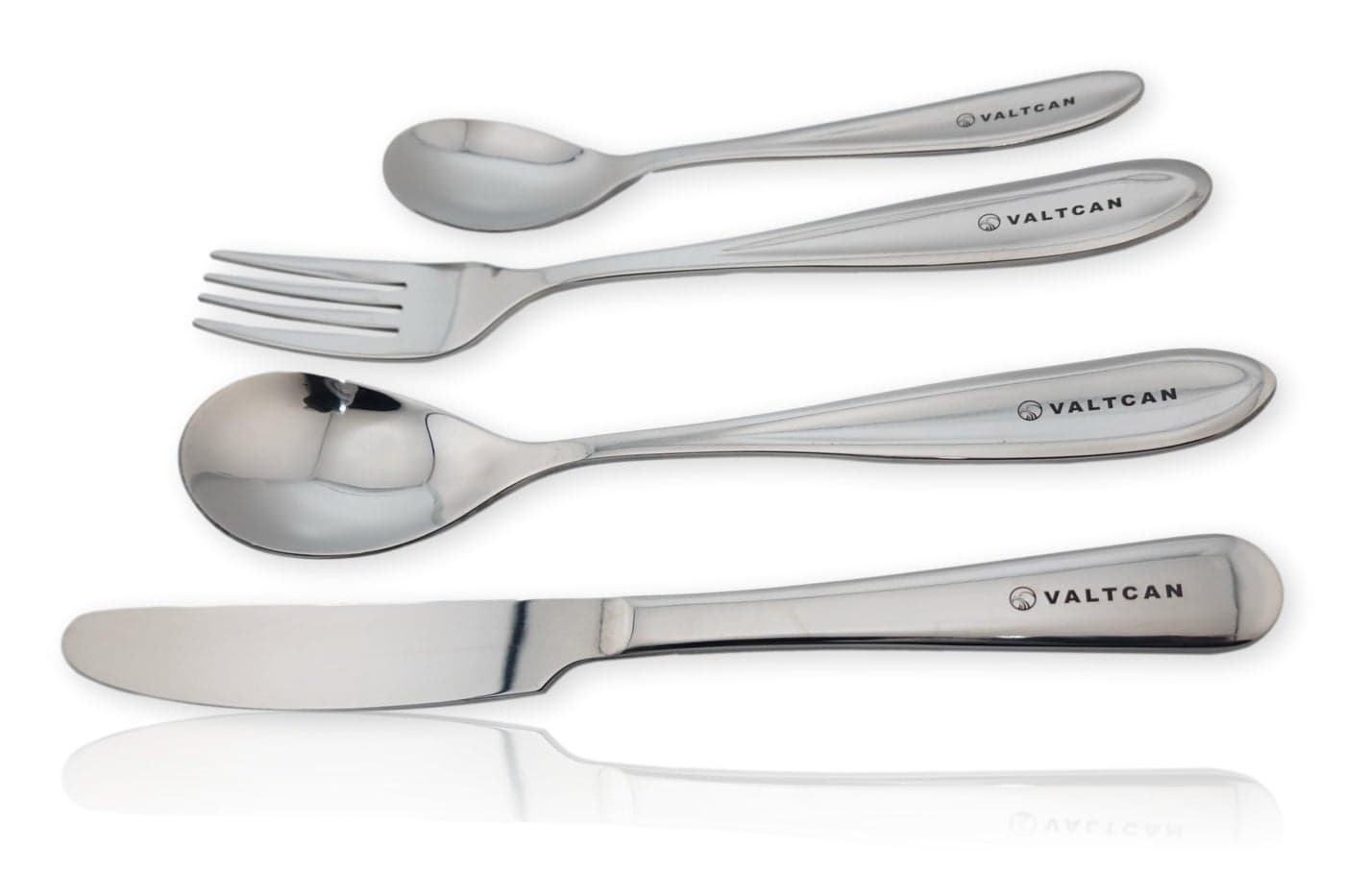 Valtcan Titanium Dinnerware 4 Piece Set Fork Spoon Knife Teaspoon Kitchen Flatware Long Dinner Full Size Silverware Utensils Set