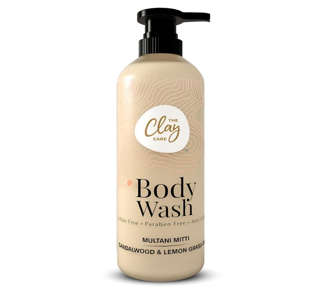 Clay Care AntiBacterial Body Wash with Multani Mitti Fuller Earth Sandalwood and Lemon Grass Oil Natural Sulfate free Vegan Paraben Free Cruelty free Suitable for All Skin Type Men and Women 200 ml