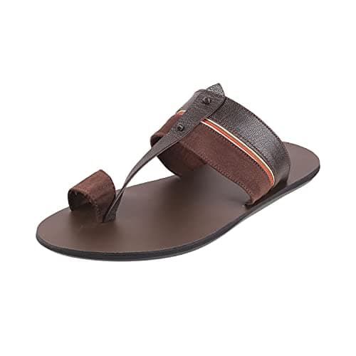 Mochi Mens Leather Brown Slippers (Size (6 UK (40 EU))