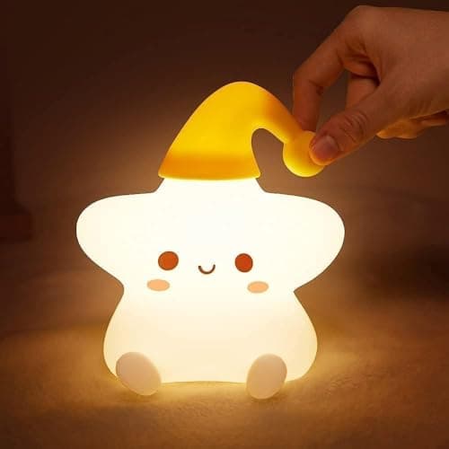 DotCom Kids Night Light Lamp | Rechargeable LED Bedside for Children's Bedroom | Ideal Gift for Boys, Girls, Toddlers, and Nursery (Star Lamp)