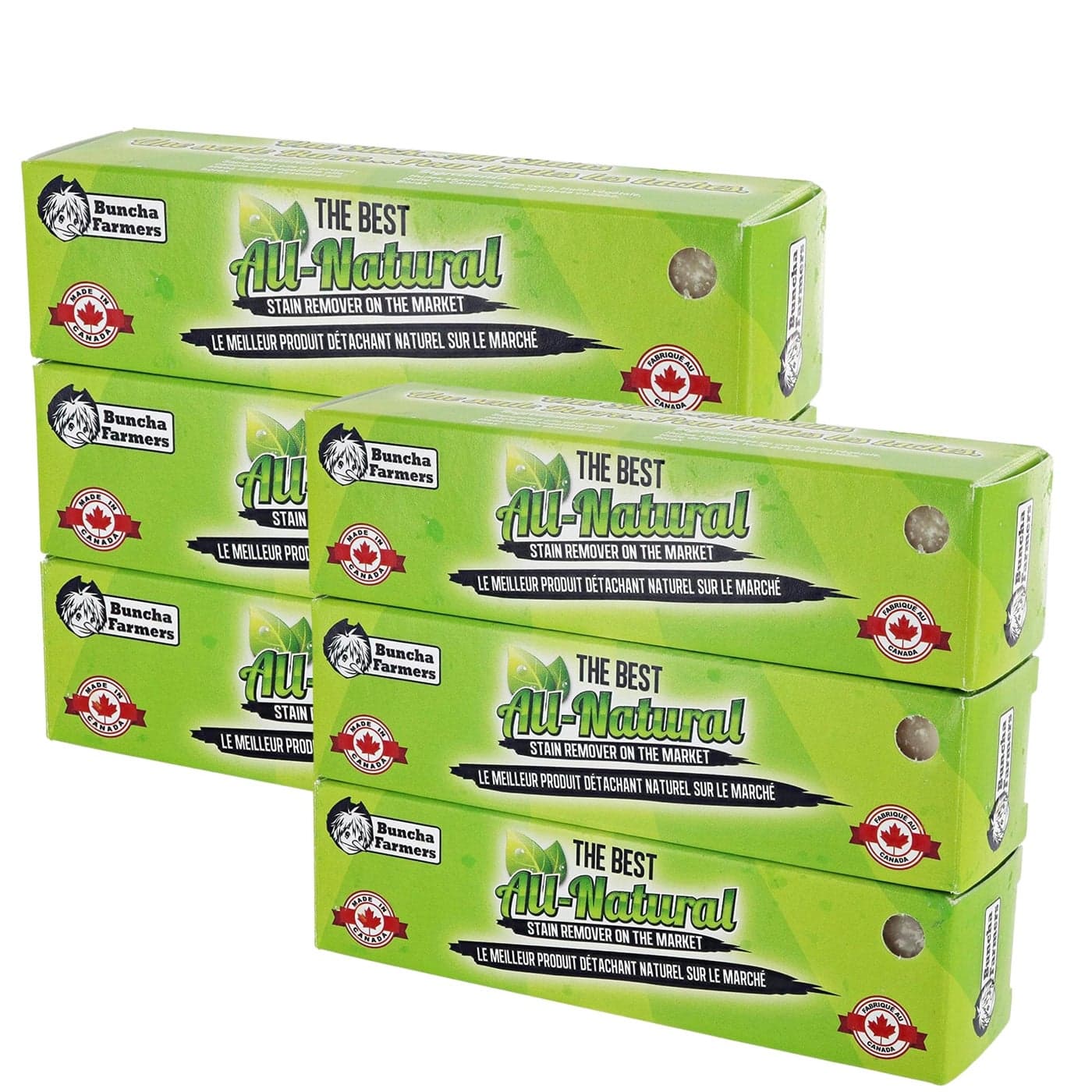 BunchaFarmers All Natural 100 Biodegradable Environmentally Friendly Stain Remover Stick Made in Canada 6 Pack