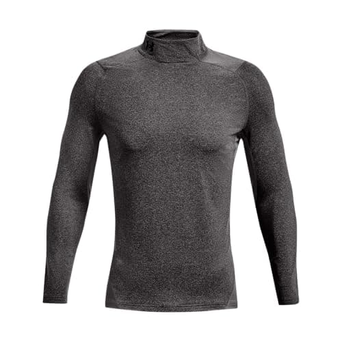 Under Armour Men's ColdGear Armour Fitted Mock, Charcoal Light Heather (020)/Black, X-Large