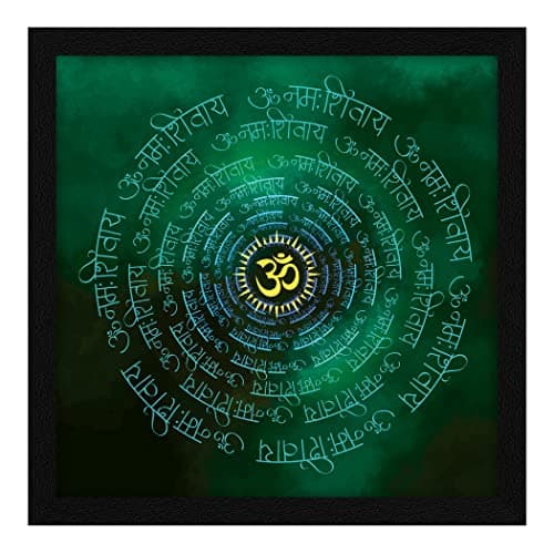 ArtX Paper OM Namah Shivaya Green Wall Art Painting, Multicolor, Abstract, 13X13 in, Set of 1