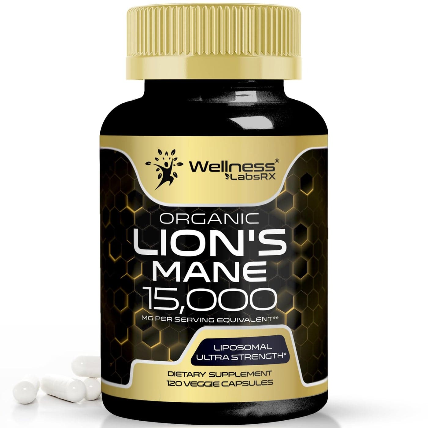 Lions Mane Supplement Capsules 120 Count Mushroom Supplement Brain Supplements for Memory and Focus Lions Mane Mushroom Capsules Organic Cognitive and Immune Support Focus Supplement