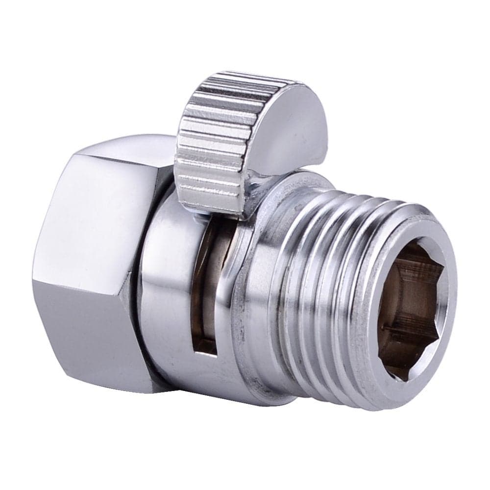 KES Shut Off Valve Brass Shower Head Valve with Handle Lever G12 Water Flow Control Valve Regulator Brushed Nickel K1140B2